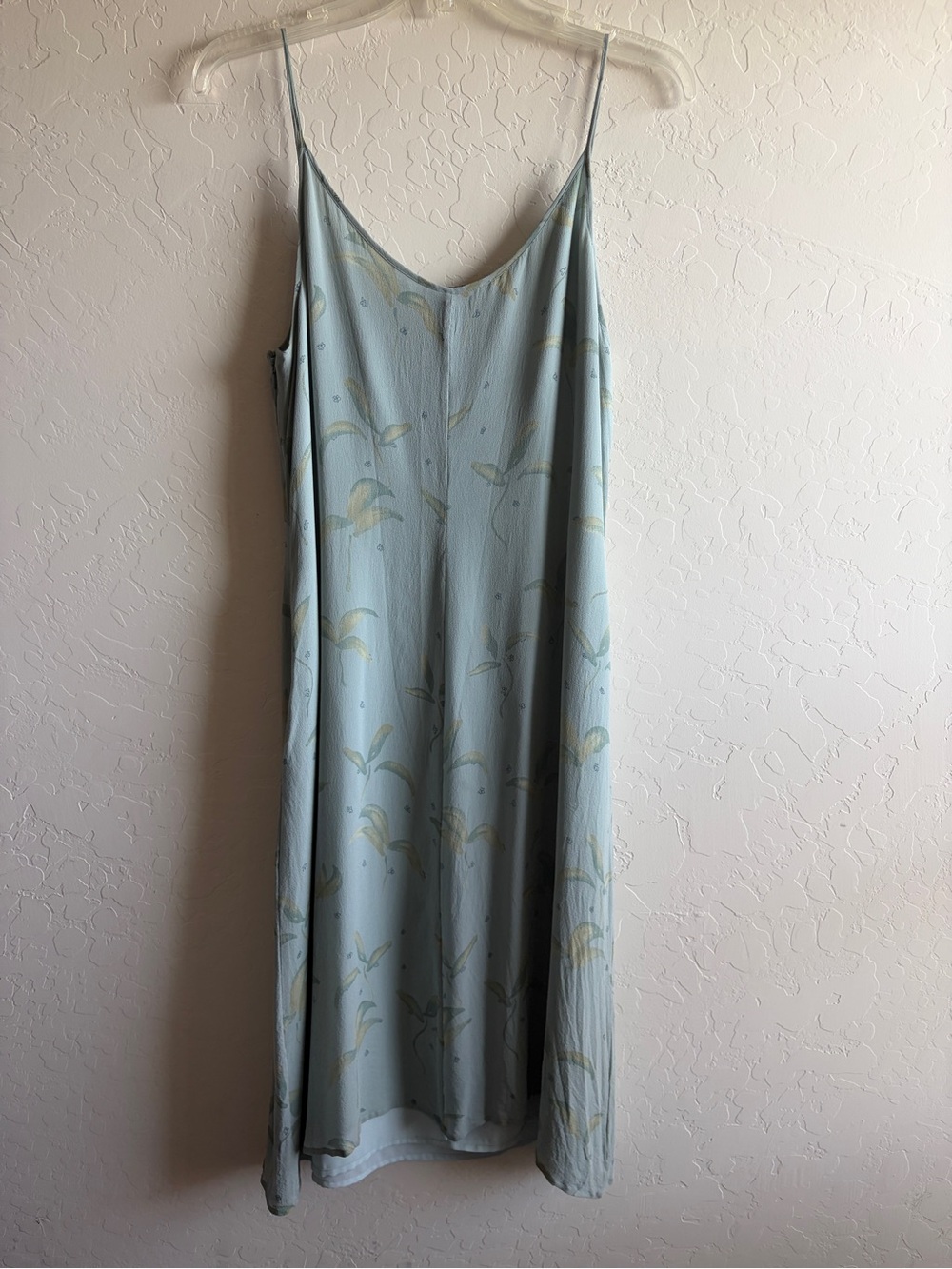 Sigrid Olsen Sky Blue Midi Slip Dress with Subtle Leaf Motif - Picture 2 of 5